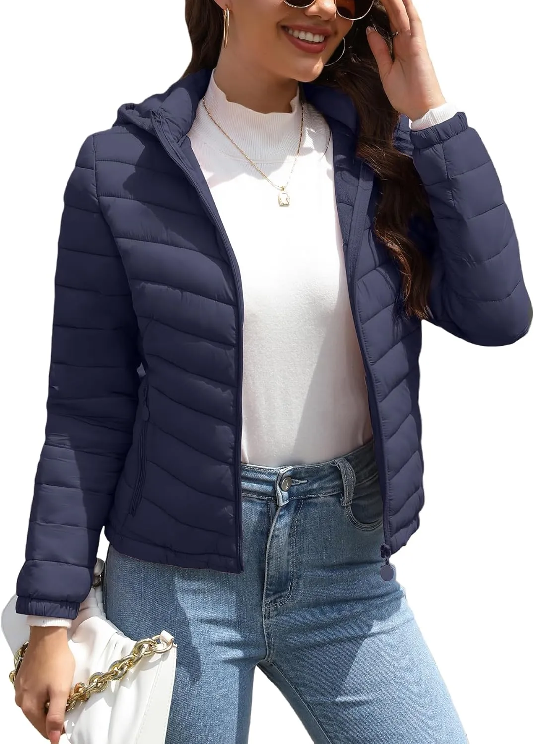 Bellivera Women's Quilted Lightweight Jacket Puffer Coat Women Bubble for Spring and Winter