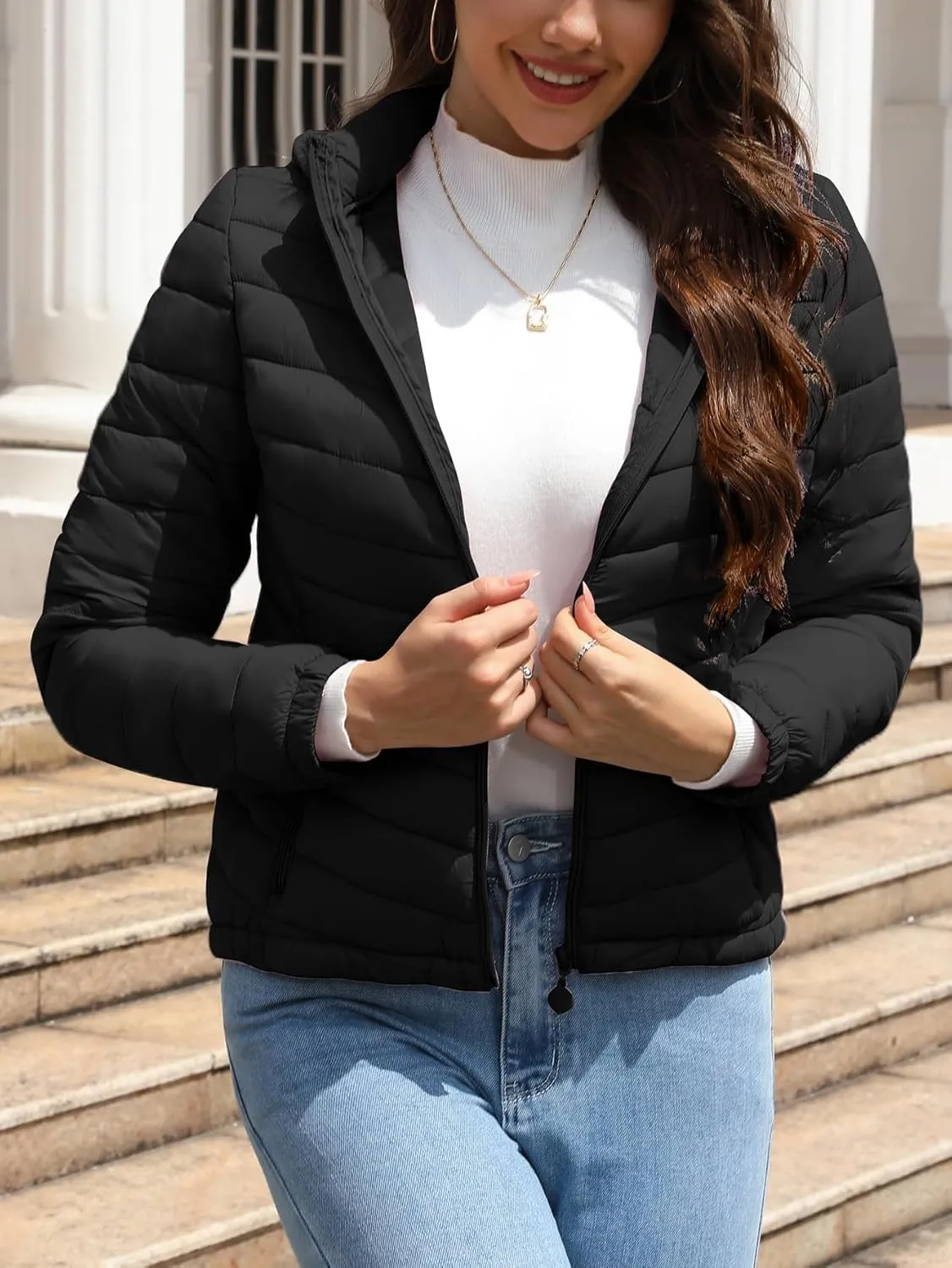 Bellivera Women's Quilted Lightweight Jacket Puffer Coat Women Bubble for Spring and Winter