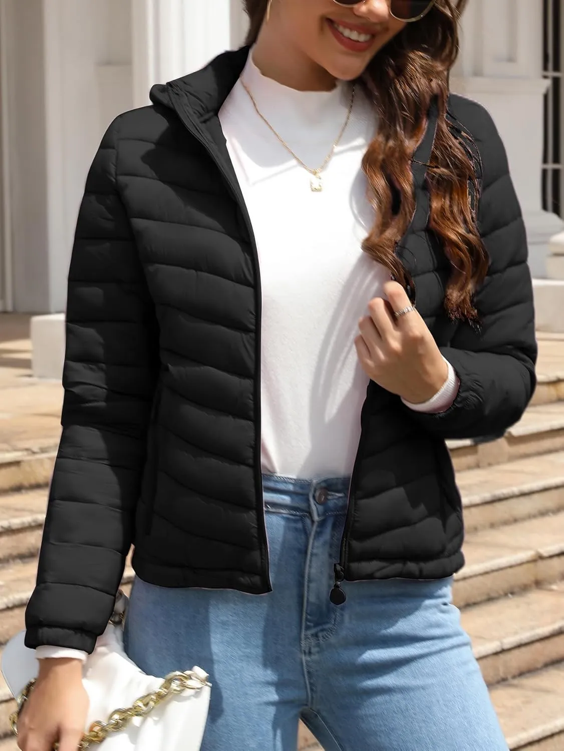 Bellivera Women's Quilted Lightweight Jacket Puffer Coat Women Bubble for Spring and Winter