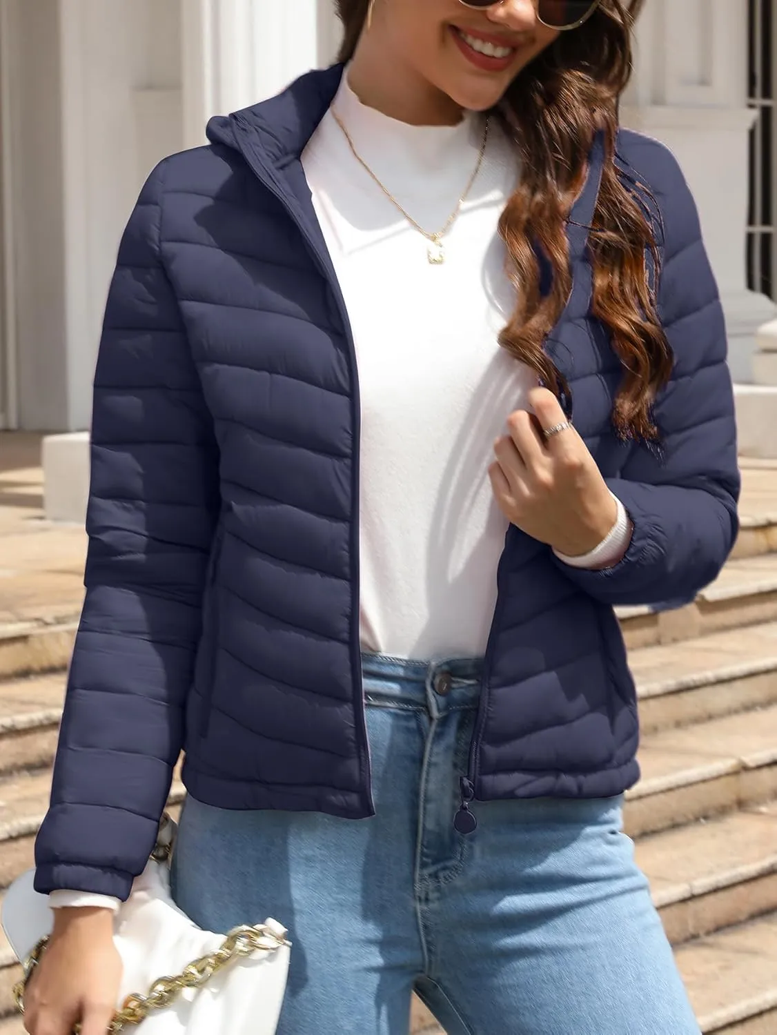 Bellivera Women's Quilted Lightweight Jacket Puffer Coat Women Bubble for Spring and Winter