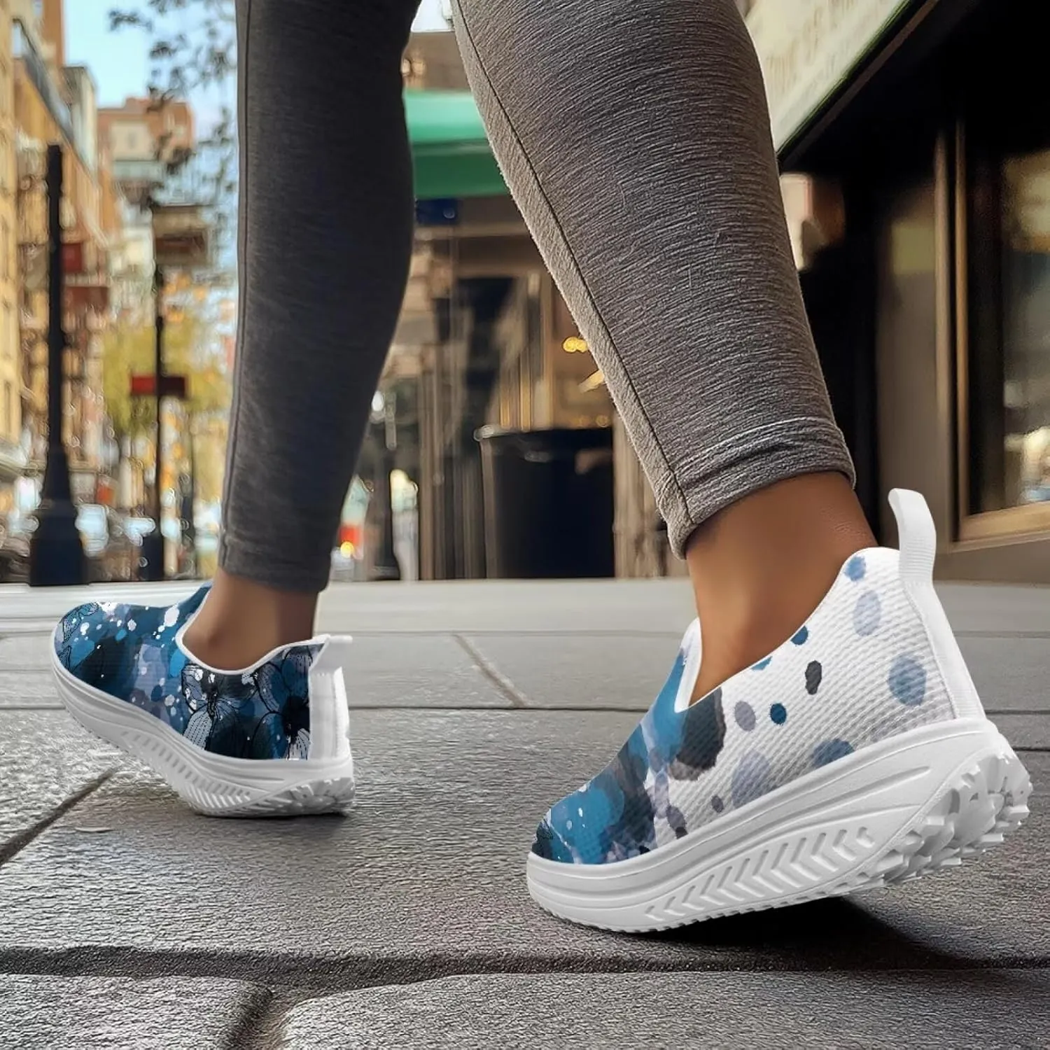 Binienty Women Platform Shoes Non-Slip Jogging Sneakers Retro Walking Hiking Traveling Loafers Outings Footwear