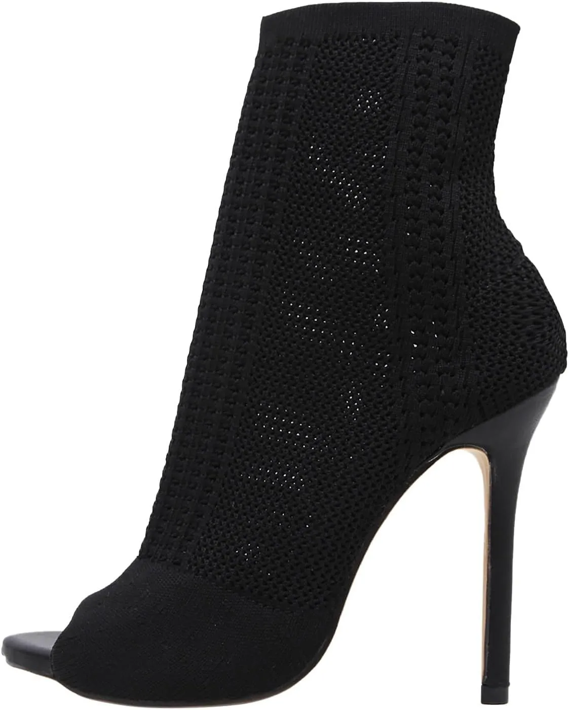 Black High Heels for Women Breathable Mesh Sandals Sexy Open Toe Stilettos Fashion Dressy Heeled Sandals