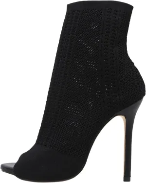 Black High Heels for Women Breathable Mesh Sandals Sexy Open Toe Stilettos Fashion Dressy Heeled Sandals