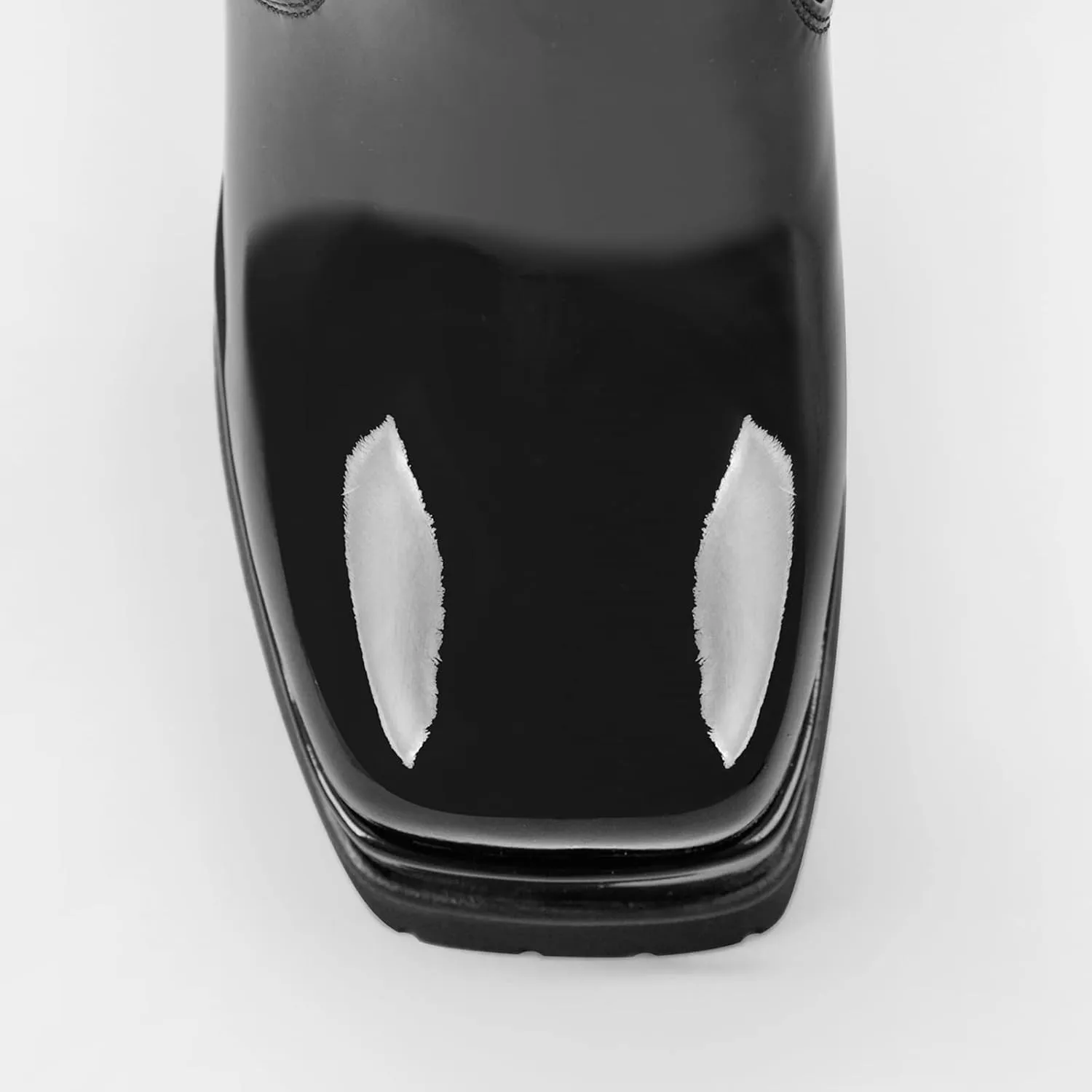 Black Platform Boots for Women Chunky Heel Square Toe Over Knee High Boots