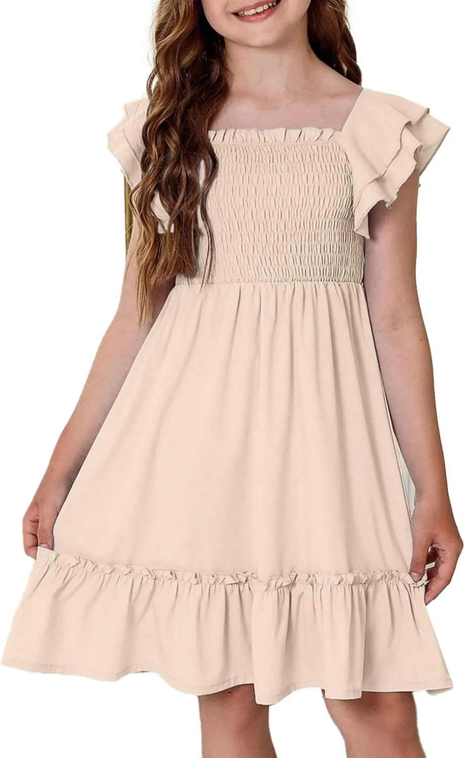 blibean Tween Girls Elegant Ruffle Sleeve Dresses Size 6-15 Years