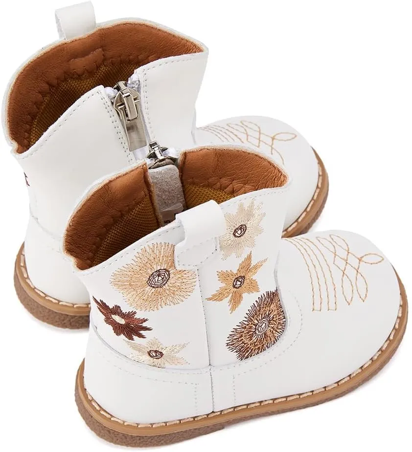 BMCiTYBM Baby Cowboy Cowgirl Boots Infant Western Shoes Boys Girls Round Toe Boots All Seasons 6-24 Months