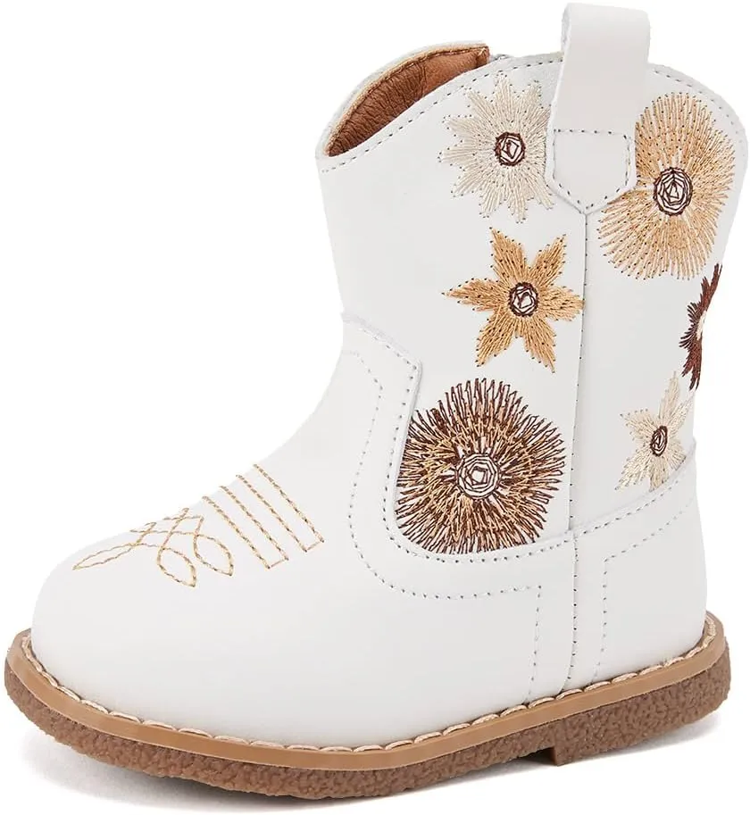 BMCiTYBM Baby Cowboy Cowgirl Boots Infant Western Shoes Boys Girls Round Toe Boots All Seasons 6-24 Months