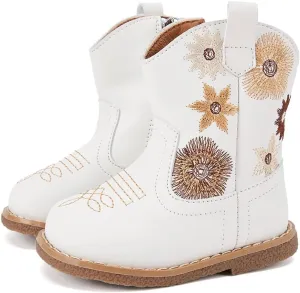 BMCiTYBM Baby Cowboy Cowgirl Boots Infant Western Shoes Boys Girls Round Toe Boots All Seasons 6-24 Months
