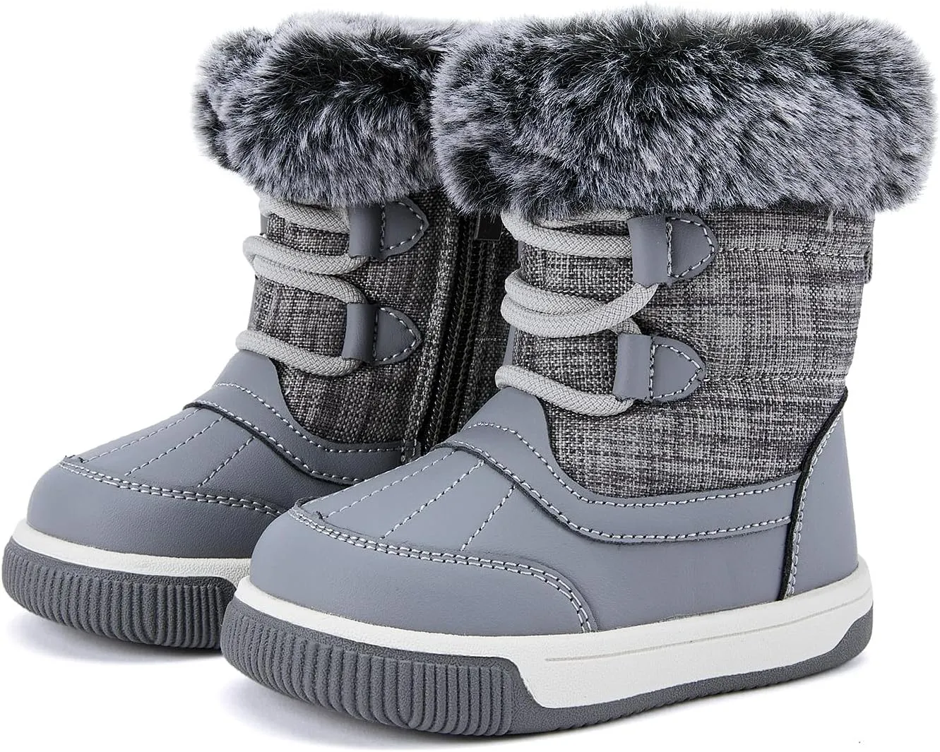 BMCiTYBM Toddler Boy Girl Snow Boots Waterproof Winter Warm Shoes Baby High Top Nonslip Lightweight Outdoor Sneakers for Cold Weather (Infant/Toddler)