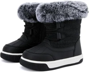 BMCiTYBM Toddler Boy Girl Snow Boots Waterproof Winter Warm Shoes Baby High Top Nonslip Lightweight Outdoor Sneakers for Cold Weather (Infant/Toddler)