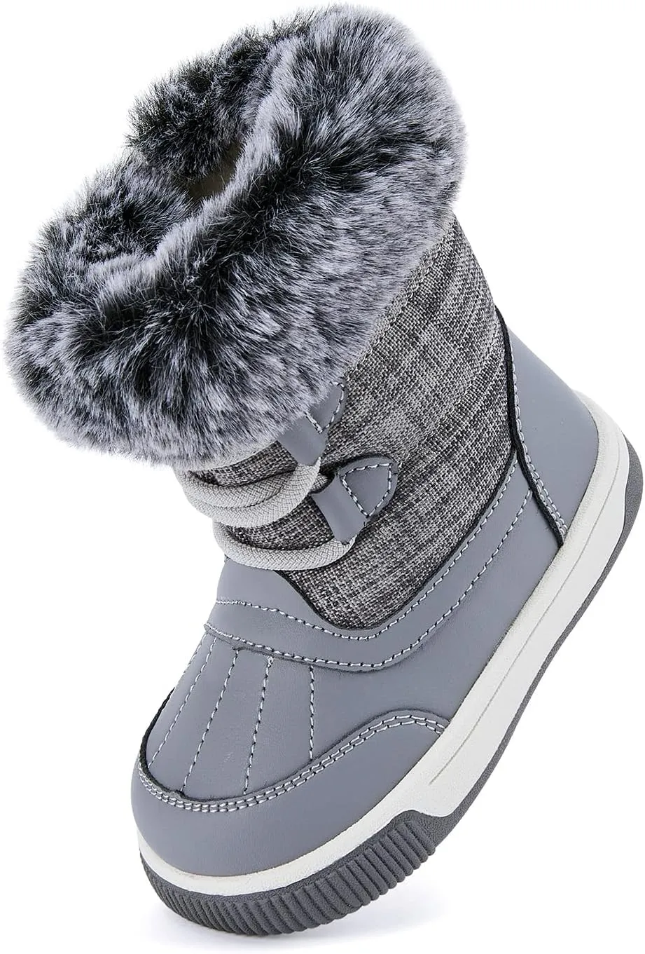 BMCiTYBM Toddler Boy Girl Snow Boots Waterproof Winter Warm Shoes Baby High Top Nonslip Lightweight Outdoor Sneakers for Cold Weather (Infant/Toddler)