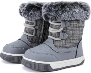 BMCiTYBM Toddler Boy Girl Snow Boots Waterproof Winter Warm Shoes Baby High Top Nonslip Lightweight Outdoor Sneakers for Cold Weather (Infant/Toddler)