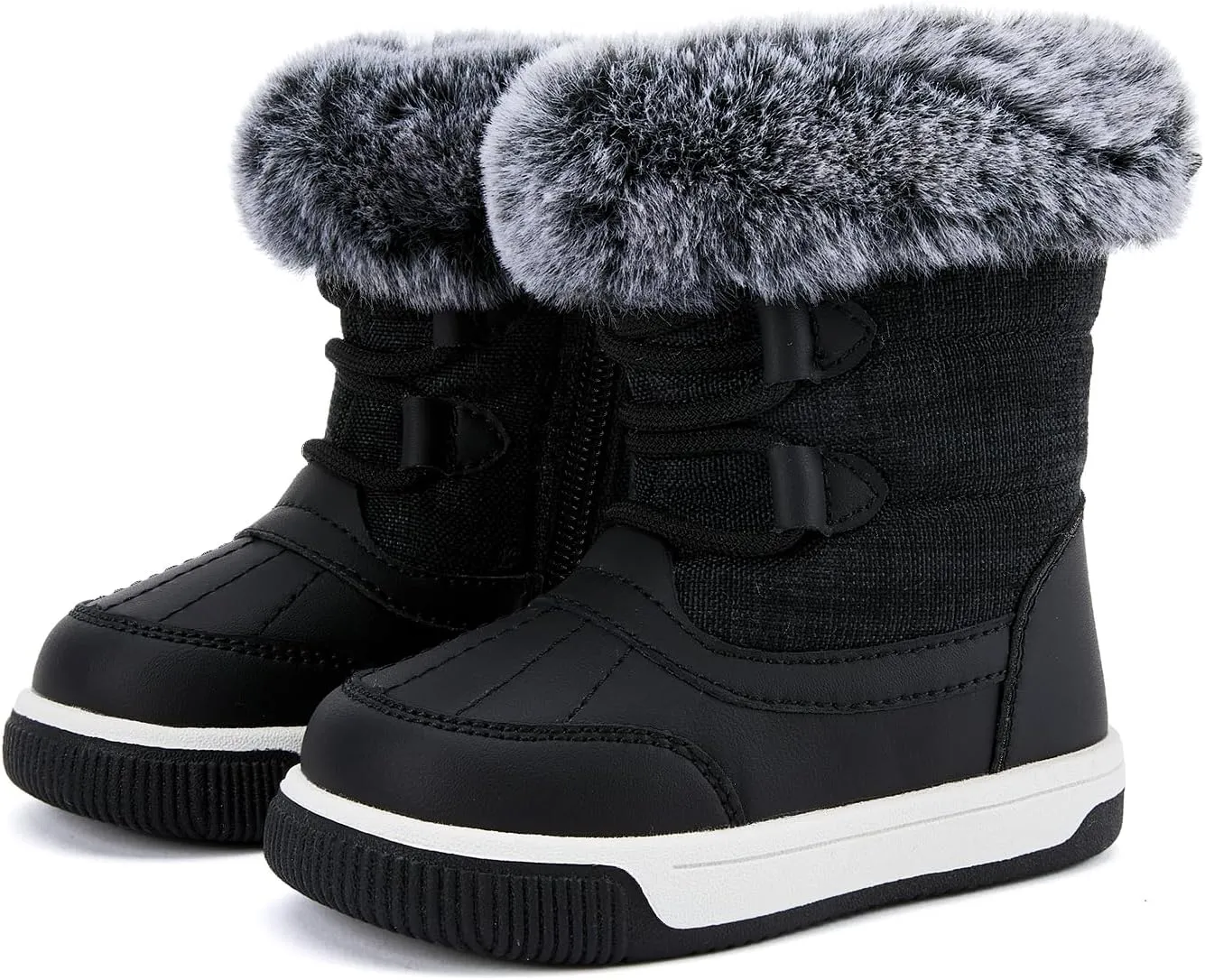 BMCiTYBM Toddler Boy Girl Snow Boots Waterproof Winter Warm Shoes Baby High Top Nonslip Lightweight Outdoor Sneakers for Cold Weather (Infant/Toddler)