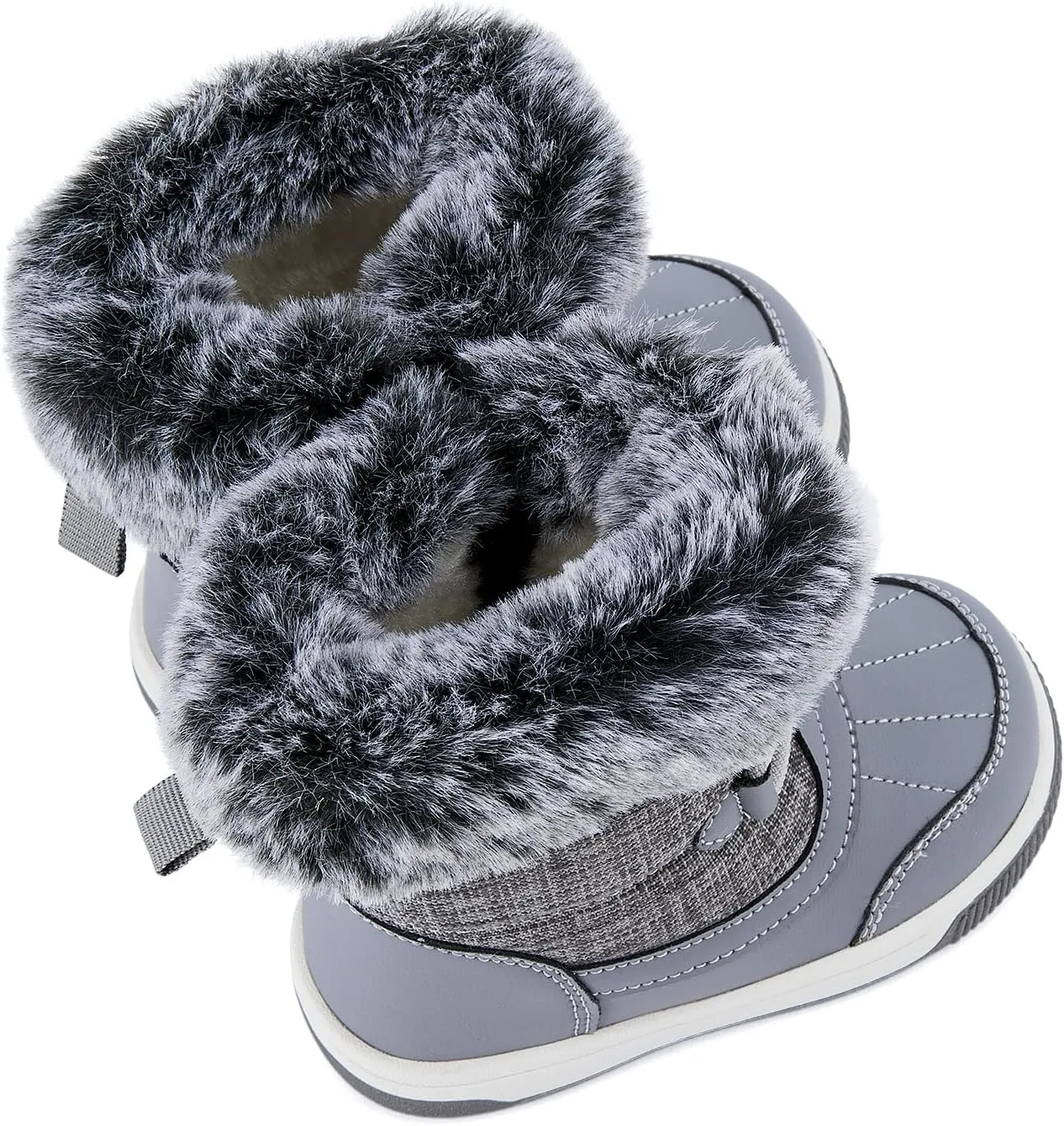 BMCiTYBM Toddler Boy Girl Snow Boots Waterproof Winter Warm Shoes Baby High Top Nonslip Lightweight Outdoor Sneakers for Cold Weather (Infant/Toddler)