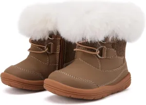 BMCiTYBM Toddler Snow Boots Baby Boys Girls Winter Warm Boots Infant High Top Shoes Faux Fur Bootie for Cold Weather Outdoor