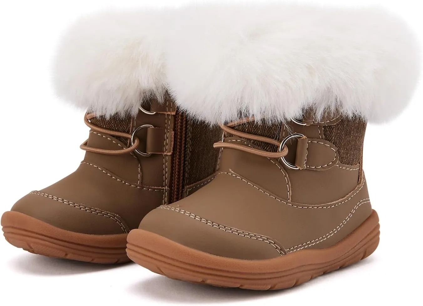 BMCiTYBM Toddler Snow Boots Baby Boys Girls Winter Warm Boots Infant High Top Shoes Faux Fur Bootie for Cold Weather Outdoor