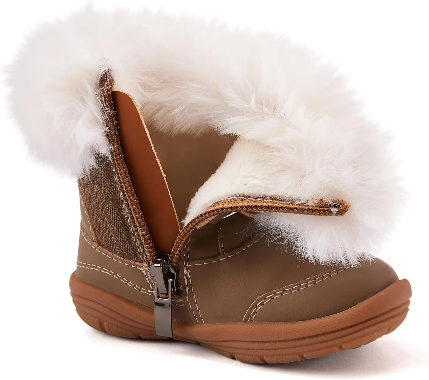 BMCiTYBM Toddler Snow Boots Baby Boys Girls Winter Warm Boots Infant High Top Shoes Faux Fur Bootie for Cold Weather Outdoor