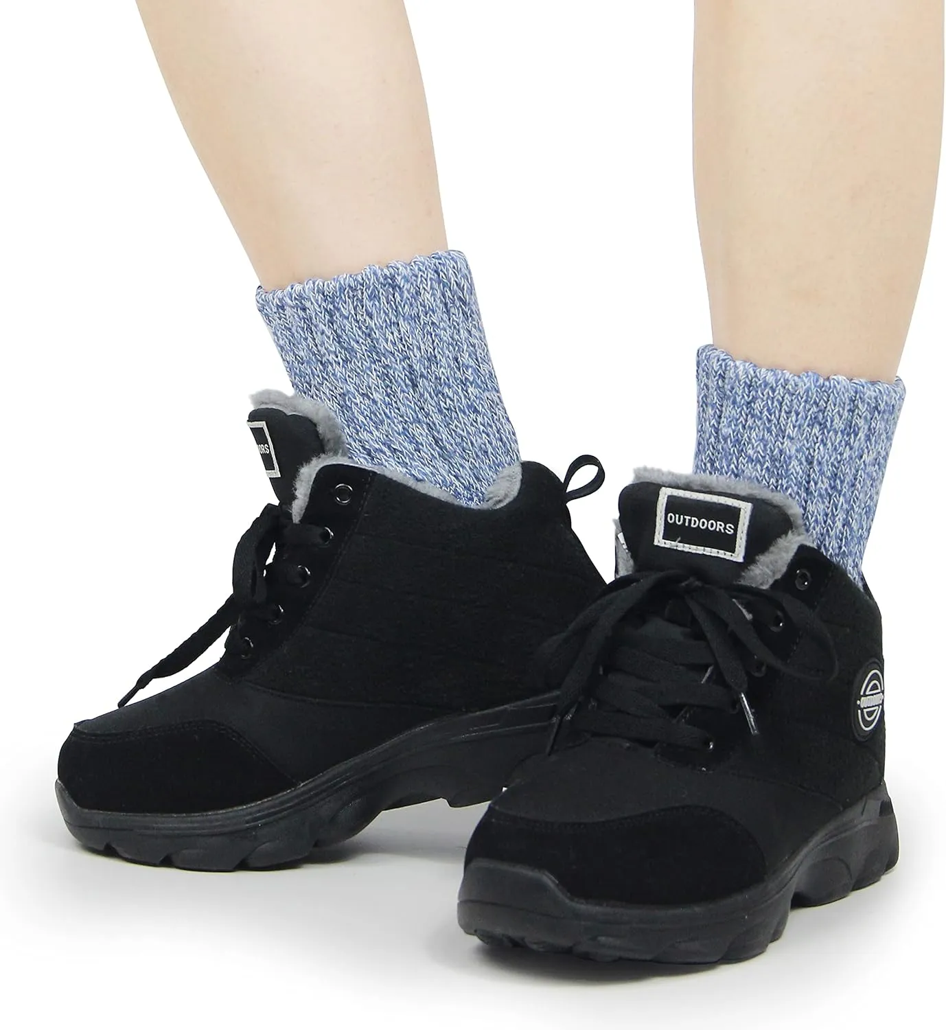 BomKinta Boot Socks for Women Winter Solid Thick Warm Socks Cozy Crew Socks Christmas Gift
