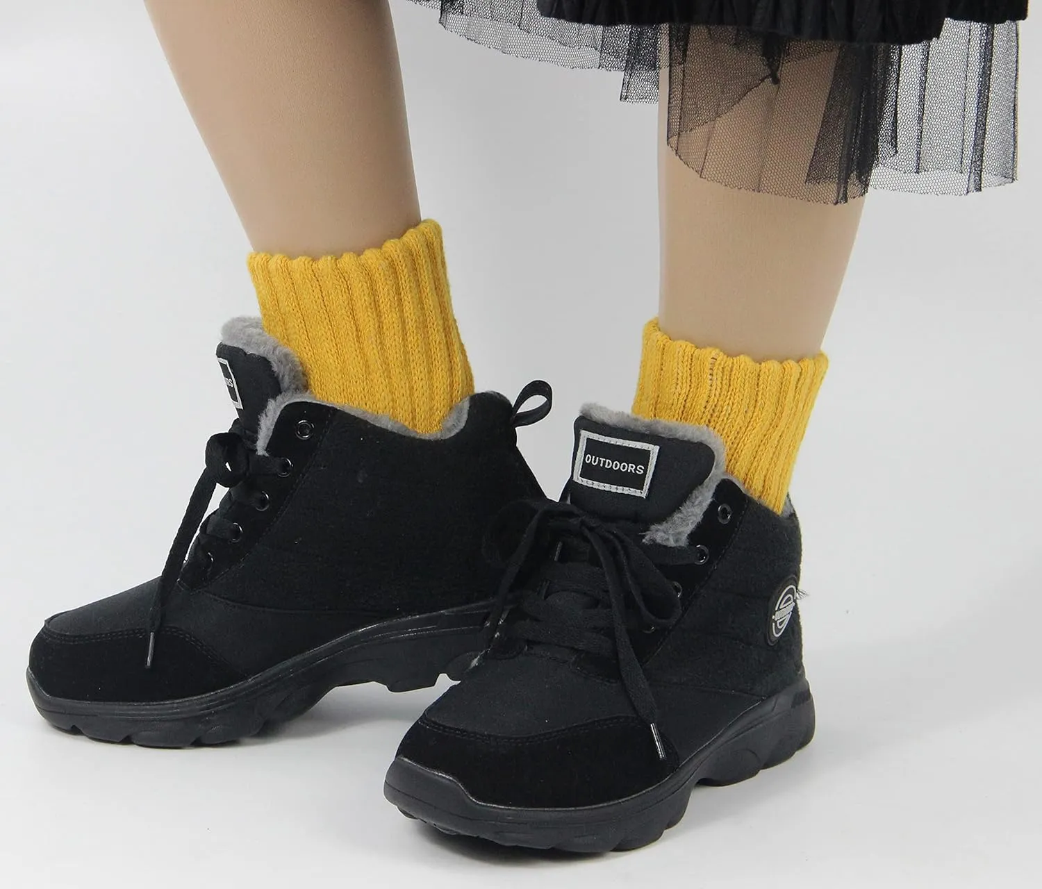 BomKinta Boot Socks for Women Winter Solid Thick Warm Socks Cozy Crew Socks Christmas Gift