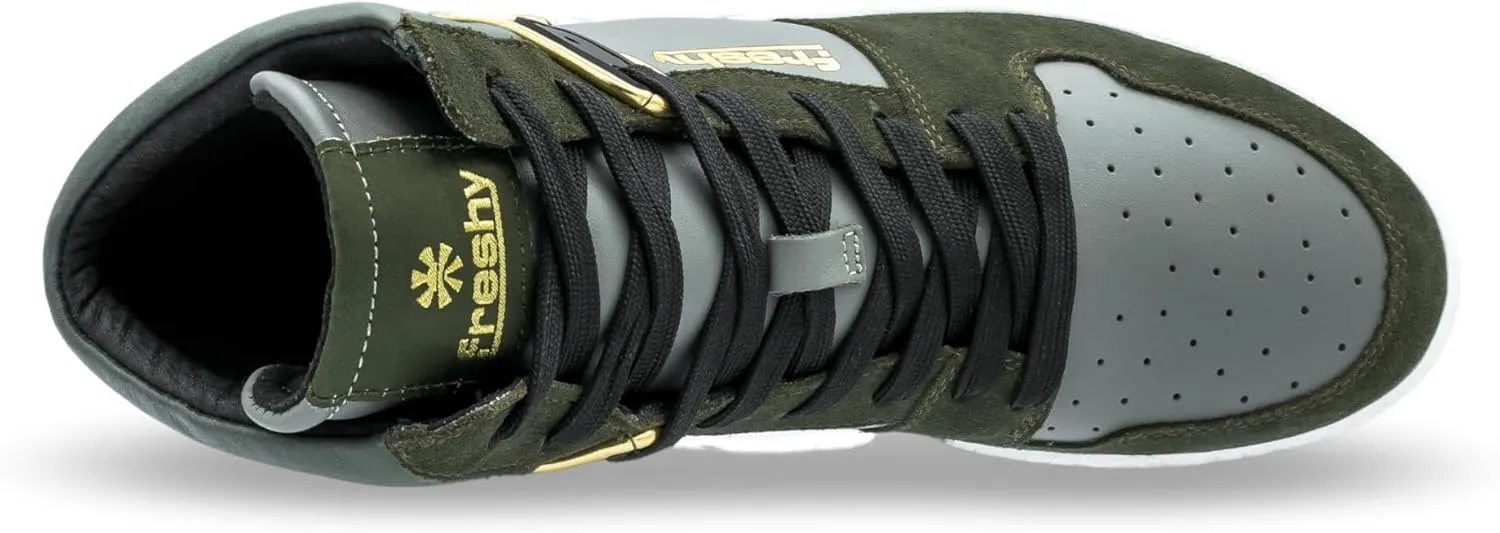 Bounce, High Top Sneakers for Women and Men. Memory Foam Insole, Retro Inspired Basketball Shoes. 80s Fashion Trainers