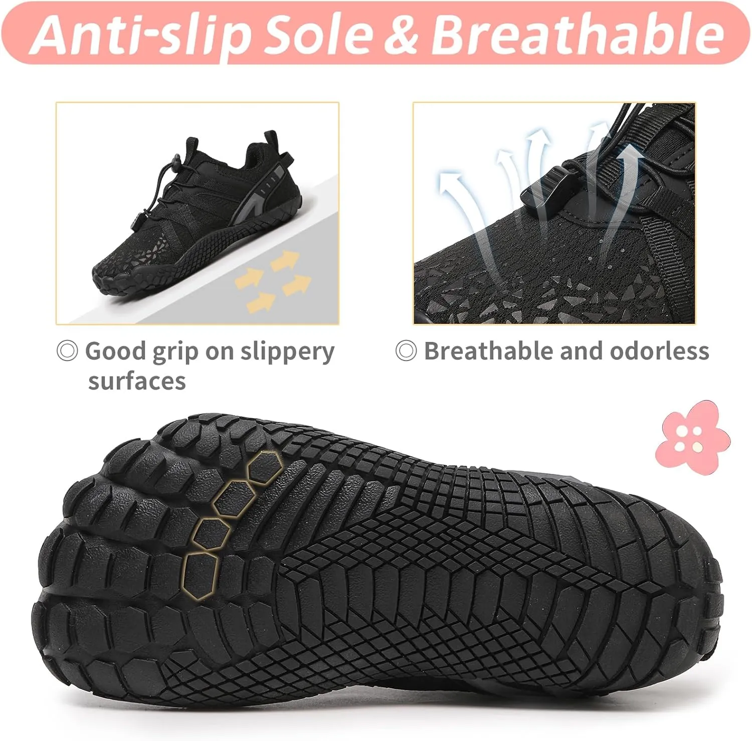 Boys Girls Barefoot Shoes Kids Toddler Wide Toe Box Minimalist Zero Drop Water Shoes Footwear Athletic Sneakers for Wrestling Hiking Camping Skateboard Climbing Running Training Sport Light Breathable