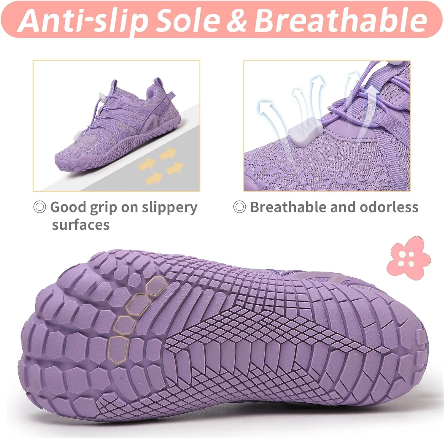 Boys Girls Barefoot Shoes Kids Toddler Wide Toe Box Minimalist Zero Drop Water Shoes Footwear Athletic Sneakers for Wrestling Hiking Camping Skateboard Climbing Running Training Sport Light Breathable