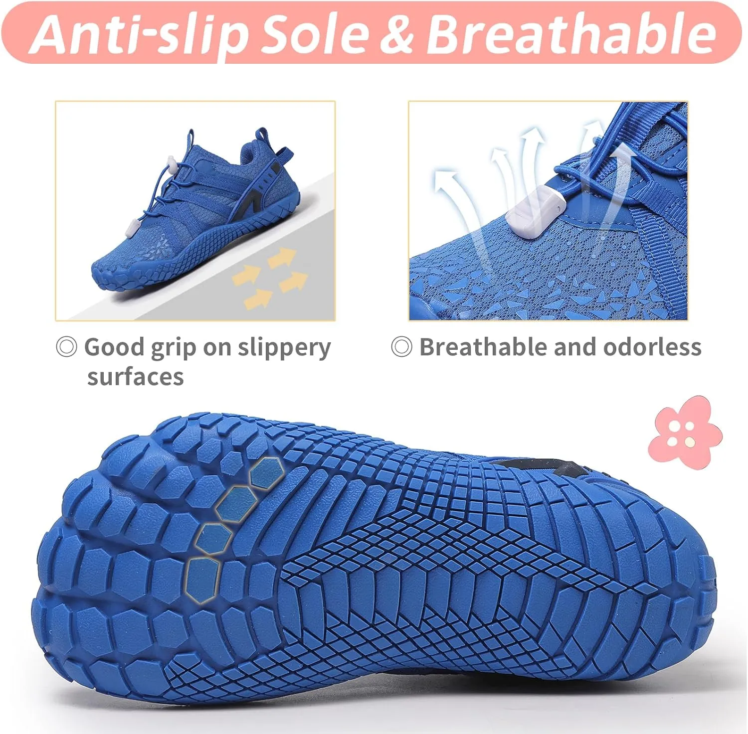 Boys Girls Barefoot Shoes Kids Toddler Wide Toe Box Minimalist Zero Drop Water Shoes Footwear Athletic Sneakers for Wrestling Hiking Camping Skateboard Climbing Running Training Sport Light Breathable