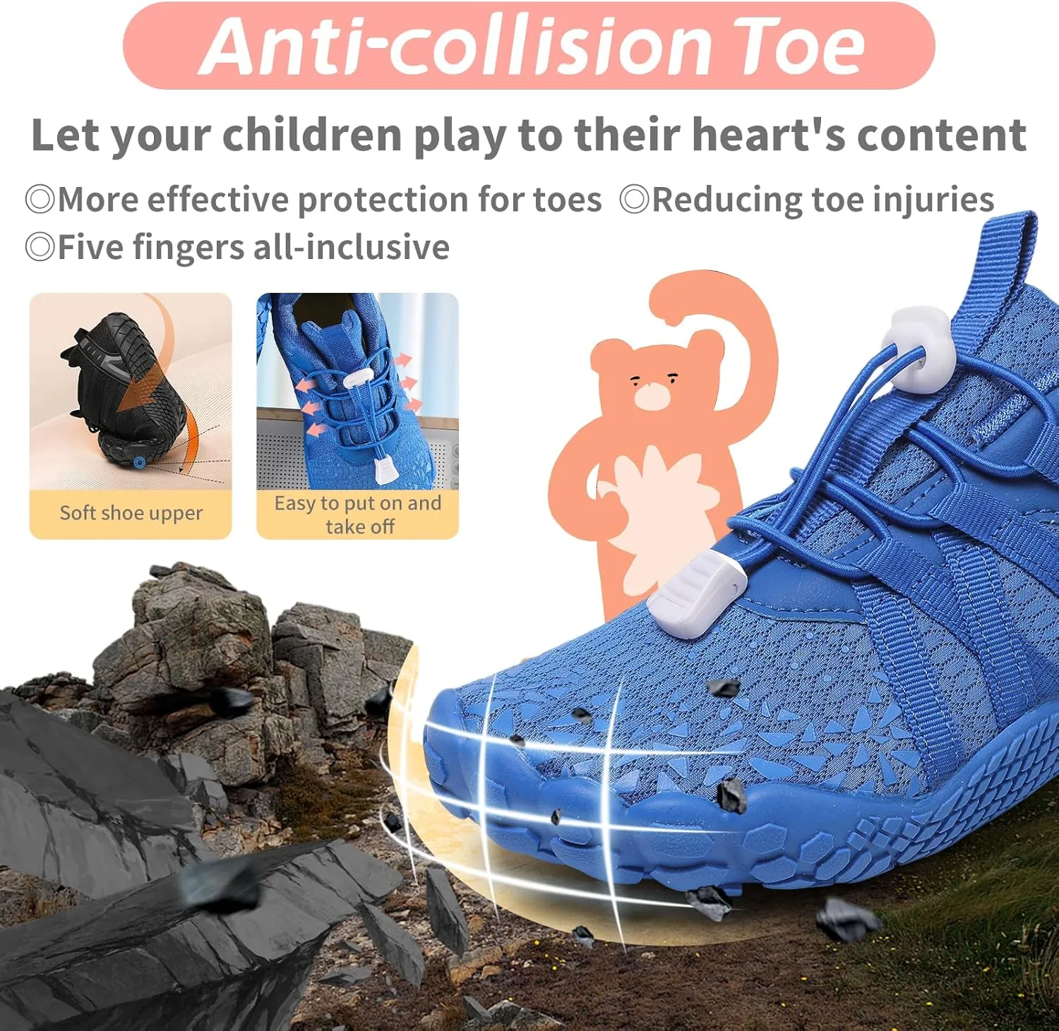 Boys Girls Barefoot Shoes Kids Toddler Wide Toe Box Minimalist Zero Drop Water Shoes Footwear Athletic Sneakers for Wrestling Hiking Camping Skateboard Climbing Running Training Sport Light Breathable