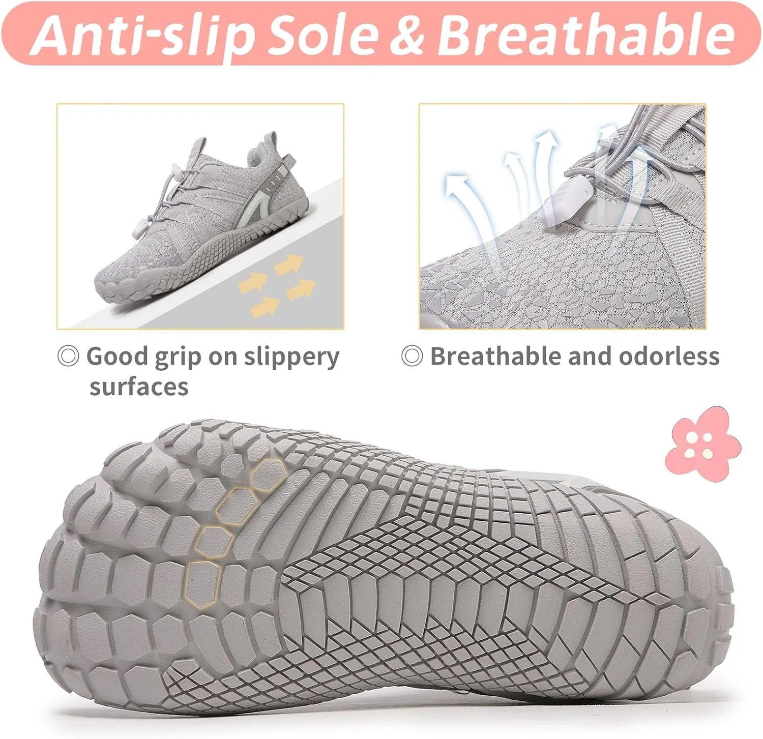 Boys Girls Barefoot Shoes Kids Toddler Wide Toe Box Minimalist Zero Drop Water Shoes Footwear Athletic Sneakers for Wrestling Hiking Camping Skateboard Climbing Running Training Sport Light Breathable