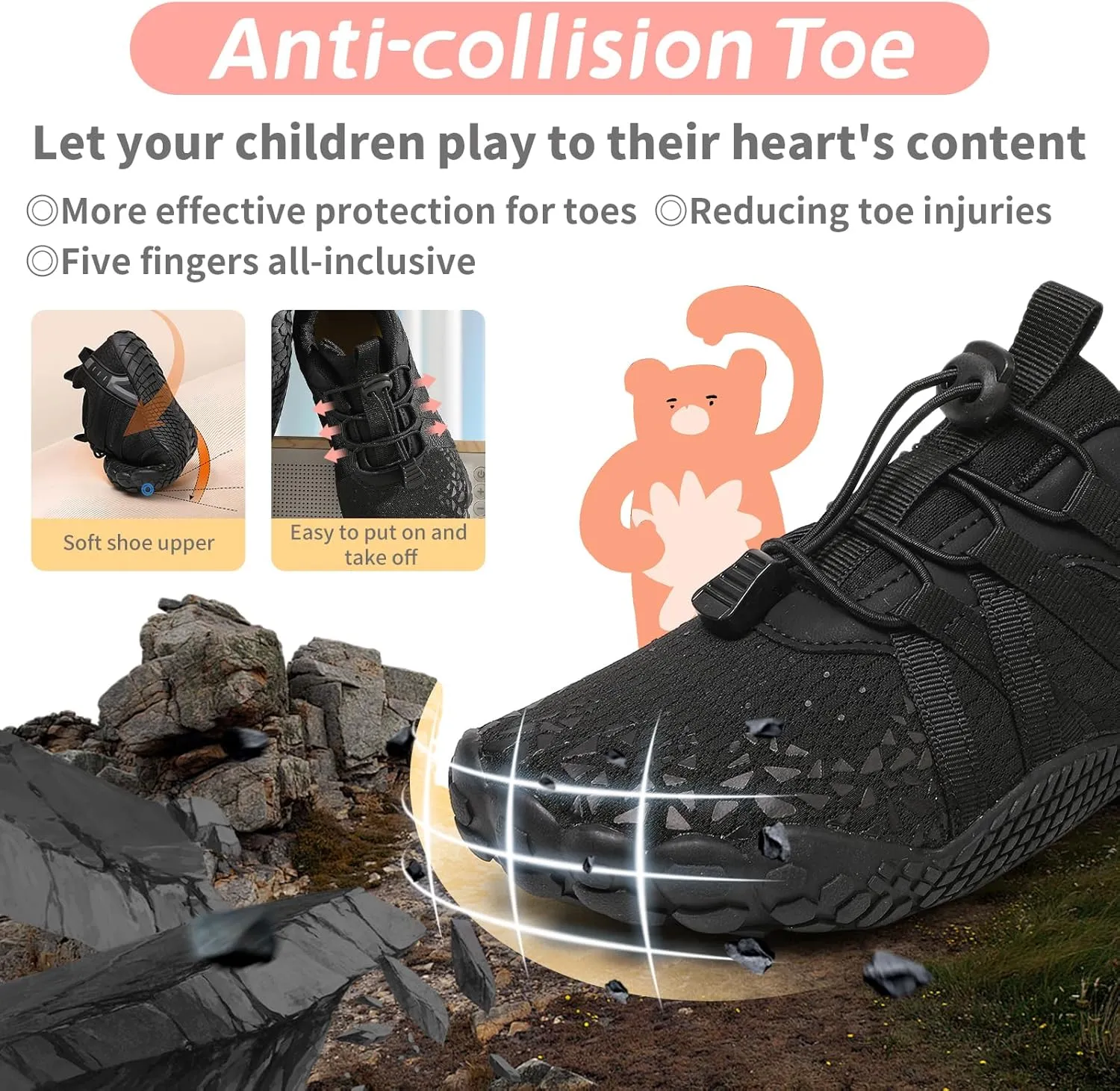 Boys Girls Barefoot Shoes Kids Toddler Wide Toe Box Minimalist Zero Drop Water Shoes Footwear Athletic Sneakers for Wrestling Hiking Camping Skateboard Climbing Running Training Sport Light Breathable