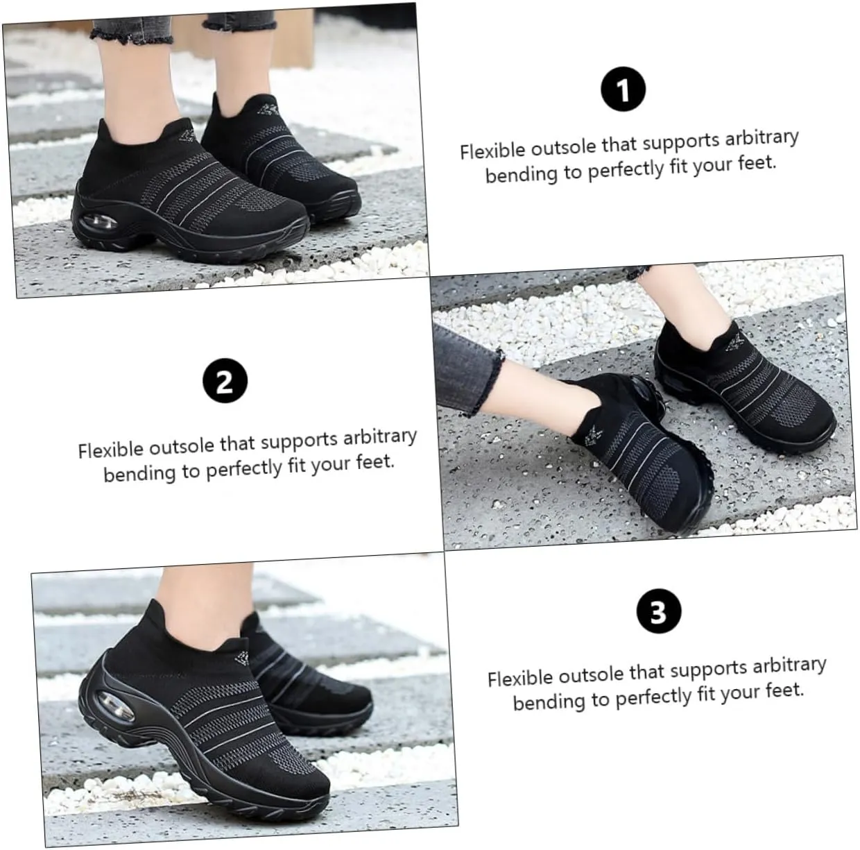 Breathe Mesh Shoes Slip On Comfort Wedge Platform Fashion Sneakers Lightweight Sport Gym Shoes for Running Walking (Size 35: 5. 5US, 3UKï¼Œ 36EU)