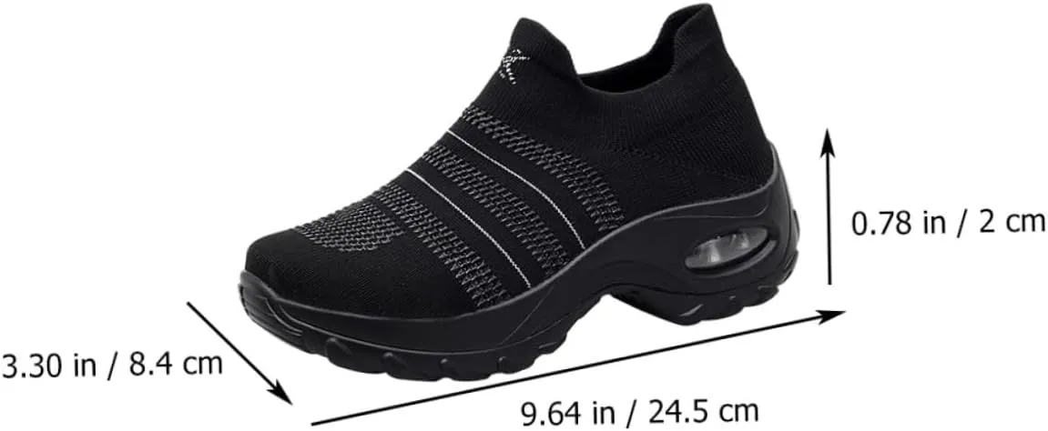 Breathe Mesh Shoes Slip On Comfort Wedge Platform Fashion Sneakers Lightweight Sport Gym Shoes for Running Walking (Size 35: 5. 5US, 3UKï¼Œ 36EU)