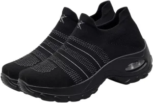 Breathe Mesh Shoes Slip On Comfort Wedge Platform Fashion Sneakers Lightweight Sport Gym Shoes for Running Walking (Size 35: 5. 5US, 3UKï¼Œ 36EU)