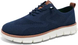 Breeze Urban Comfortable Shoes, Wearbreeze Extra Wide Mesh Dress Sneakers - Business Casual Walking Shoes (Blue,13)