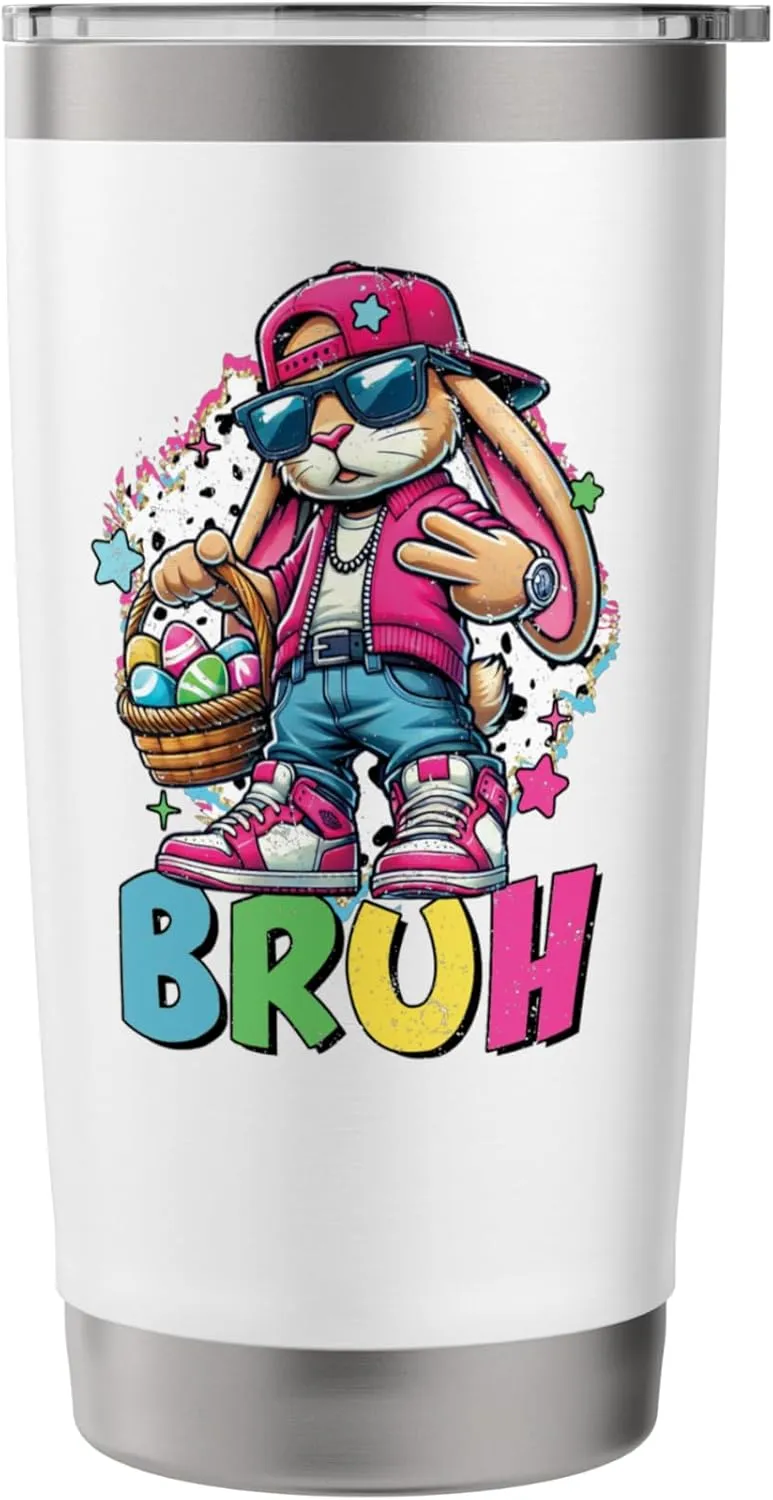 Bruh Easter Bunny Streetwear Graphic For Boys And Teens Stainless Steel Insulated Tumbler