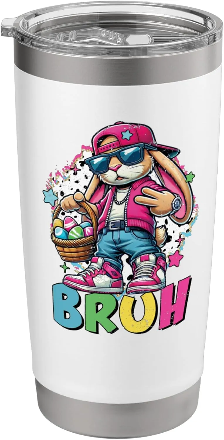 Bruh Easter Bunny Streetwear Graphic For Boys And Teens Stainless Steel Insulated Tumbler
