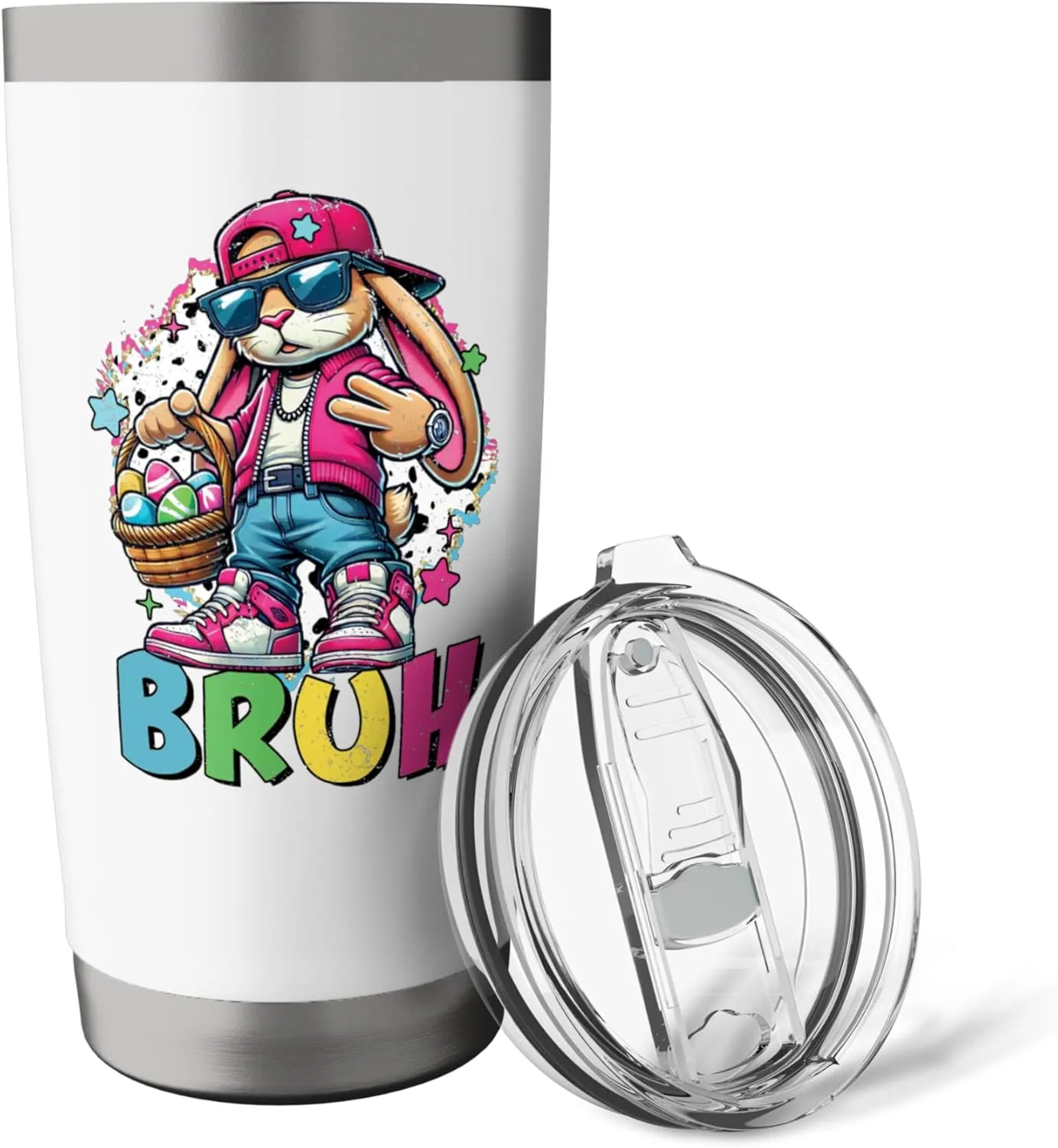 Bruh Easter Bunny Streetwear Graphic For Boys And Teens Stainless Steel Insulated Tumbler