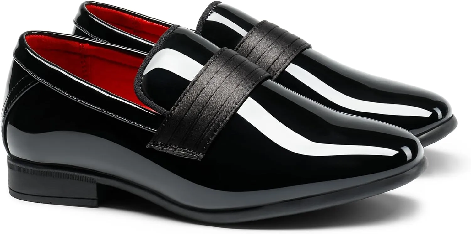 Bruno Marc Boys Dress Shoes Slip-on Loafers Formal Tuxedo Shoes
