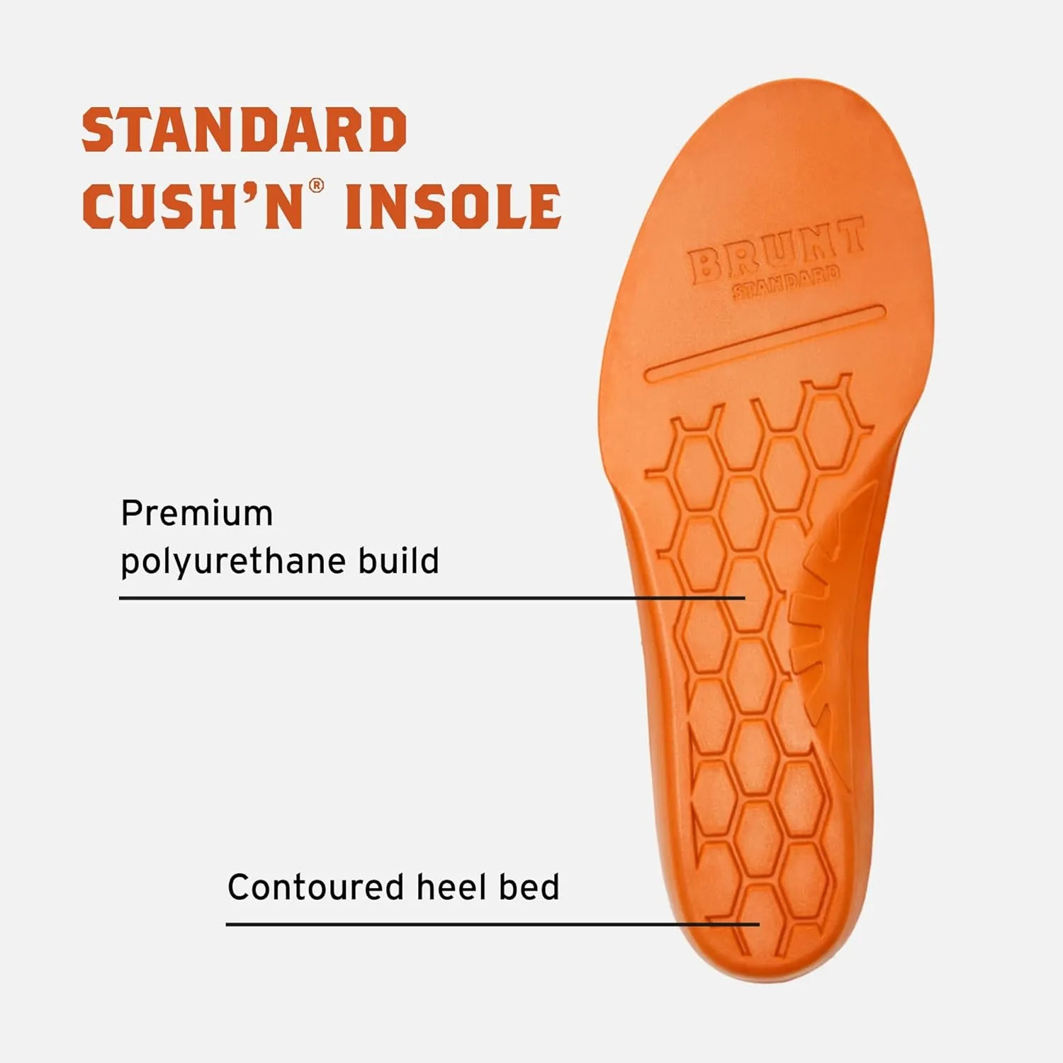 BRUNT Standard CUSH’N Insoles - Comfort Wook Boot Insoles - Built with CUSH’N Technology - Moisture Wicking - Anti-Odor Treatment - Bonus Memory Foam Layer