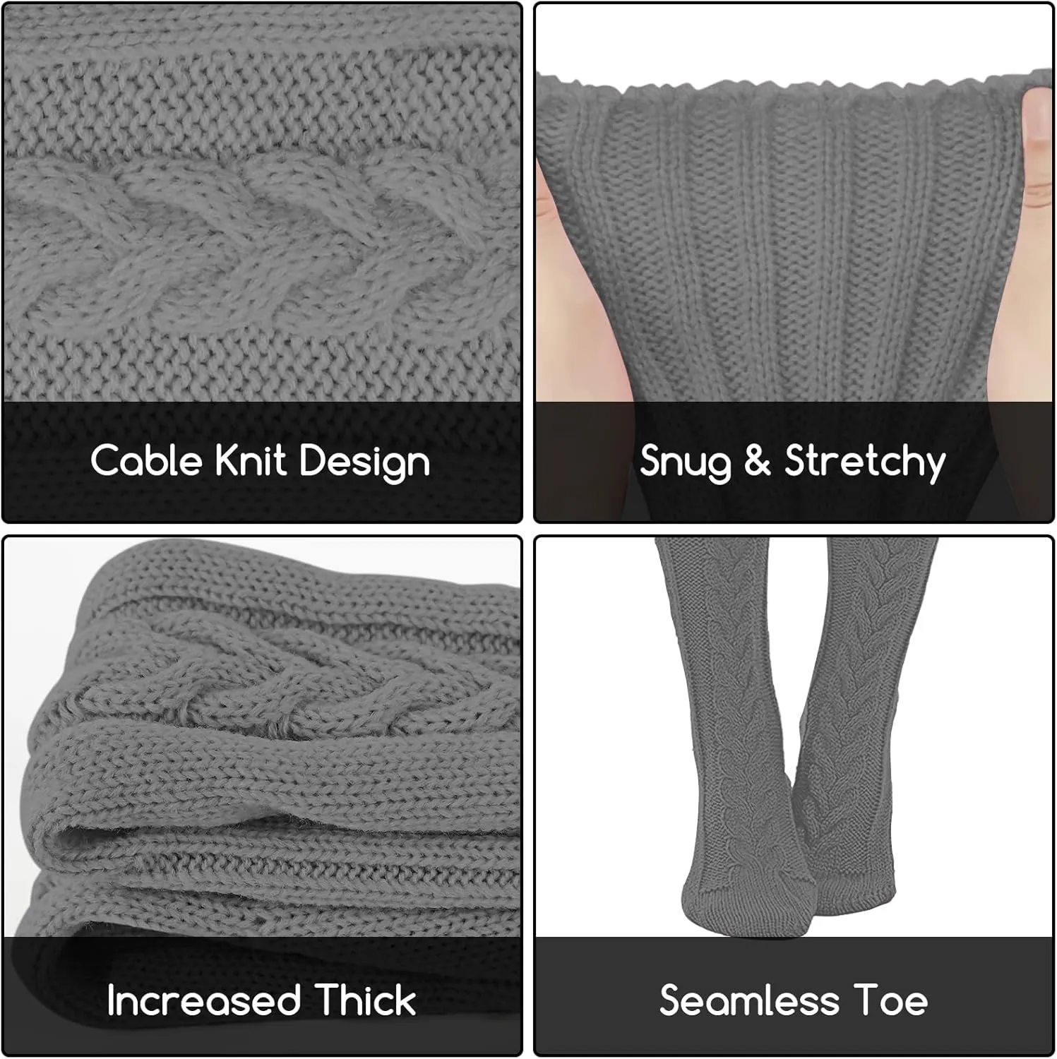 Buauty Women's Cable Knitted Boot Socks Thigh High Socks Extra Long Winter Thick Stockings Over Knee Leg Warmers Fuzzy 2025