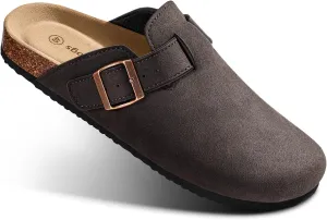 BULLIANT Women Clogs-Comfortable Mules Slippers Sandals Nurse Shoes Unisex for Men-Cushioned Footed Flannel-Lined Upper