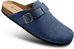 BULLIANT Women Clogs-Comfortable Mules Slippers Sandals Nurse Shoes Unisex for Men-Cushioned Footed Flannel-Lined Upper