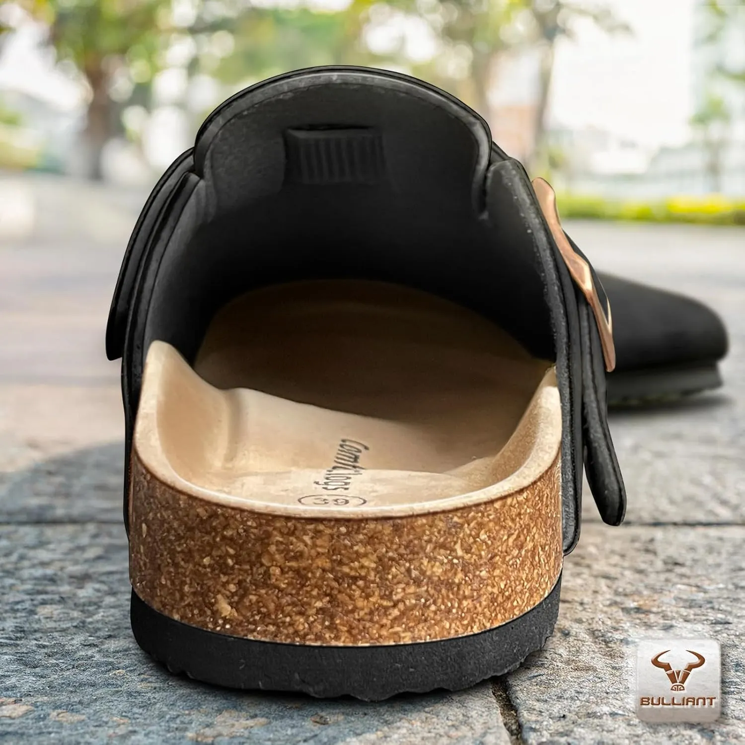 BULLIANT Women Clogs-Comfortable Mules Slippers Sandals Nurse Shoes Unisex for Men-Cushioned Footed Flannel-Lined Upper