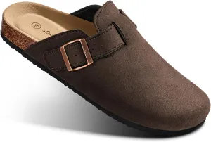 BULLIANT Women Clogs-Comfortable Mules Slippers Sandals Nurse Shoes Unisex for Men-Cushioned Footed Flannel-Lined Upper