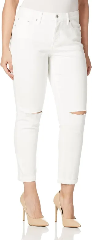 Calvin Klein Jeans Women's Mid Rise Skinny Boyfriend Destructed Jean