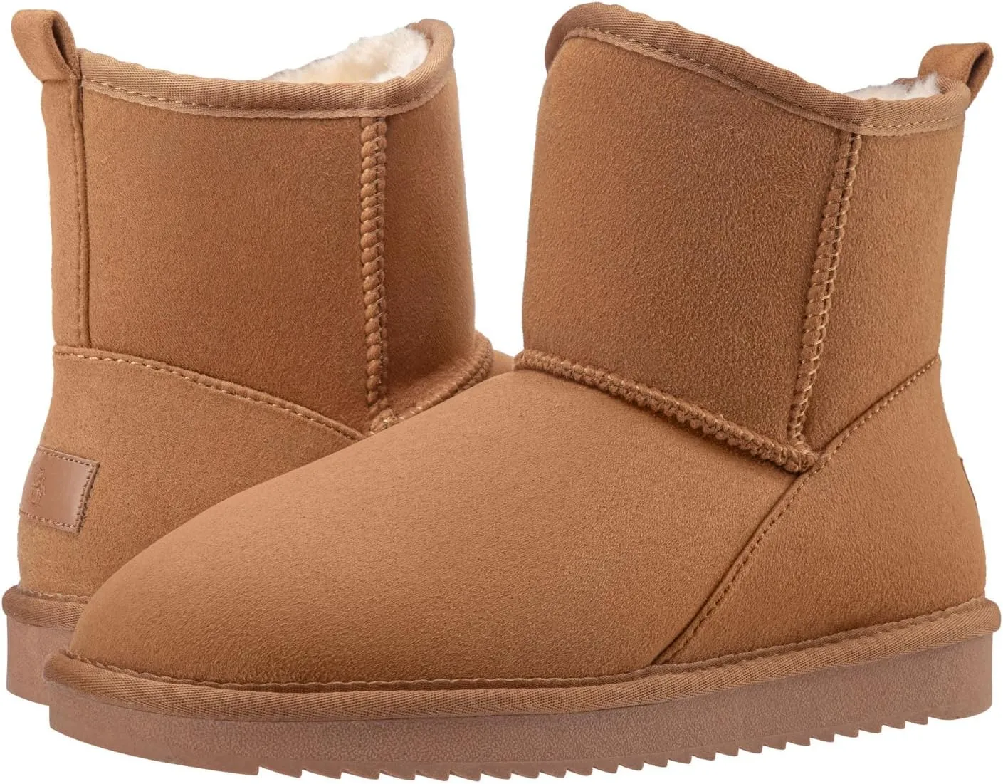 CAMEL CROWN Mens Fur Snow Boots Slip on Winter Boots Mid Calf House Slippers Boots Short Mini Boots for Men