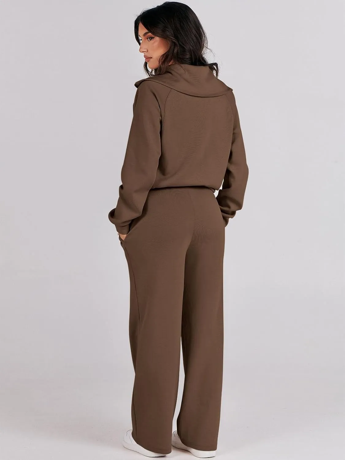 Caracilia Womens 2 Piece Outfits Lounge Sets Oversized Sweatshirt Sweatpants Sweatsuit Matching Sweat Set 2024 Fall Tracksuit