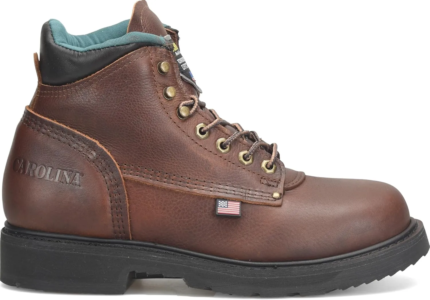 Carolina 6" St Plain Toe Grizzly Boot Amber Gold
