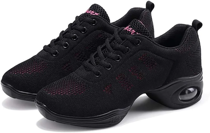 CERYTHRINA Women's Jazz Shoes Lace-up Sneakers Modern Dance Shoes Platform Walking Dance Shoes