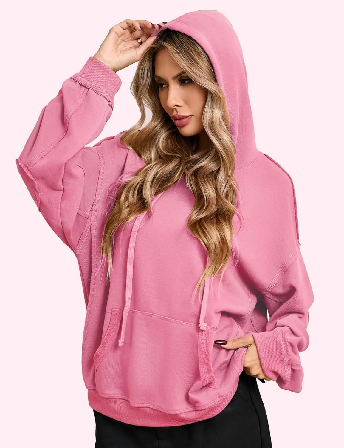 CHERFLY Oversized Hoodies for Women 2025 Fashion Pullover Sweatshirts Spring Outfits